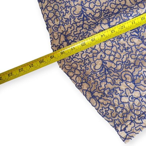 TOPSHOP Blue Soutache Lace Co-Ord Set Strapless illusion skirt bandeau - Picture 9 of 14